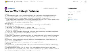 
                            6. Gears of War 3 (Login Problem) - Microsoft Community