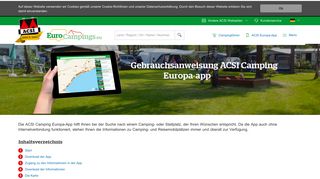 
                            12. Gebrauchsanweisung ACSI Camping Europa-app ... - Eurocampings