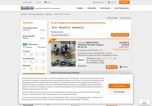 
                            3. Gebraucht Motorrad Angebote bei mobile.de kaufen