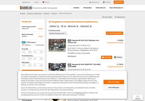 
                            8. Gebraucht Motorrad Oldtimer Angebote bei mobile.de kaufen