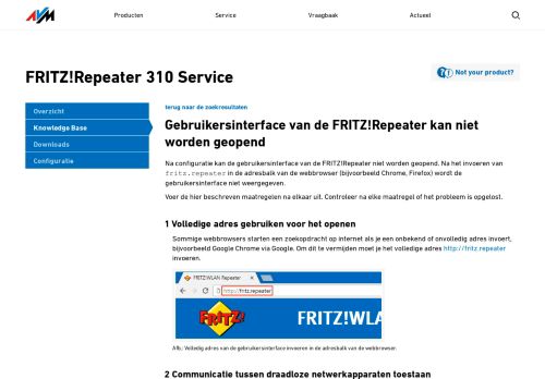 
                            2. Gebruikersinterface van de FRITZ!Repeater kan niet worden geopend ...