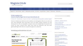 
                            5. Gebührenpflichtiges Karriereportal Jobleads.de › Magister24.de