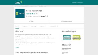 
                            10. Gecco Media GmbH als Arbeitgeber | XING Unternehmen