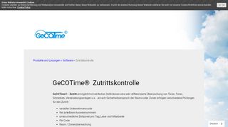 
                            4. GeCOTime® Zutrittskontrolle - gecosofts Webseite!
