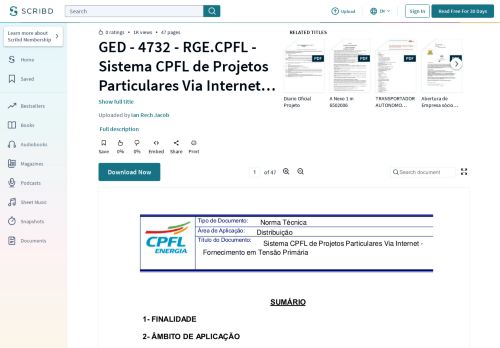 
                            6. GED - 4732 - RGE.CPFL - Sistema CPFL de Projetos Particulares Via ...