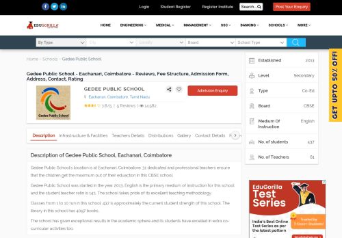 
                            10. Gedee Public School - Eachanari, Coimbatore - Reviews, Fee ...