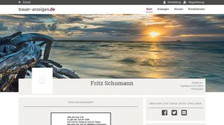 
                            6. Gedenkseite von Fritz Schumann | trauer-anzeigen.de