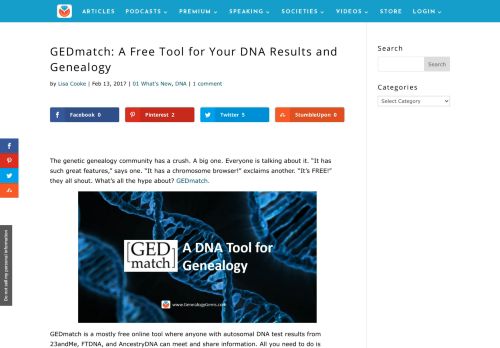 
                            12. GEDmatch: A Free Tool for Your DNA Results and Genealogy ...