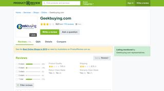 
                            10. Geekbuying.com Reviews - ProductReview.com.au