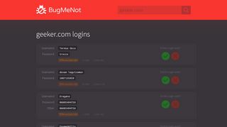 
                            2. geeker.com passwords - BugMeNot
