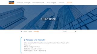 
                            12. GEFA Bank: Adresse & Banken-Portrait (Details) - FinanceScout24