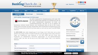 
                            9. GEFA BANK | BankingCheck.de