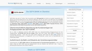 
                            10. GEFA Bank » SWIFT » BIC » Kontakt » Online Banking Produkte