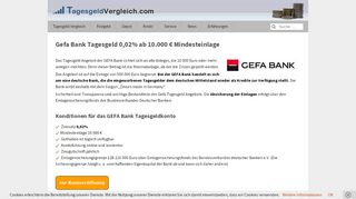 
                            11. GEFA Bank Tagesgeld mit 0,10% u. deutscher Einlagensicherung