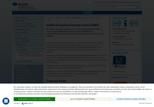 
                            5. Gefährdungsbeurteilung online (GBO) — BGHW-Website - Die BGHW