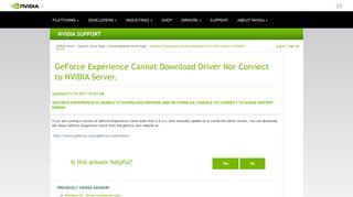 
                            5. GeForce Experience Cannot Download Driver Nor Connect to NVIDIA ...