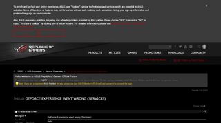 
                            8. GeForce Experience went wrong (Services) - ROG - Asus