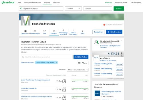 
                            12. Gehälter bei Flughafen München | Glassdoor.de