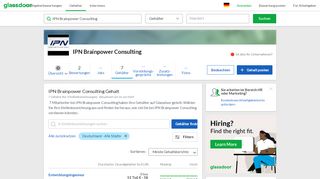 
                            9. Gehälter bei IPN Brainpower Consulting | Glassdoor.de