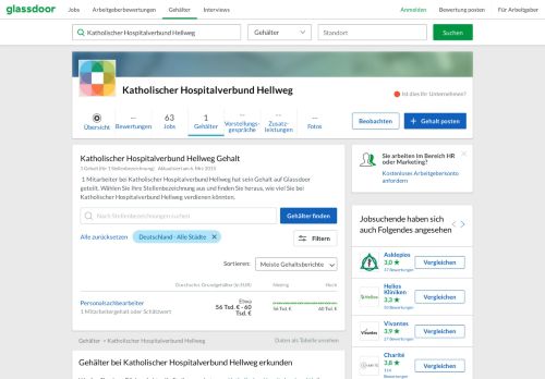 
                            5. Gehälter bei Katholischer Hospitalverbund Hellweg | Glassdoor.de