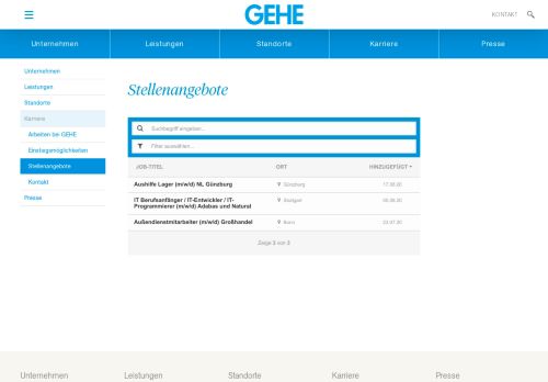 
                            3. GEHE Pharma Handel GmbH - Stellenbörse