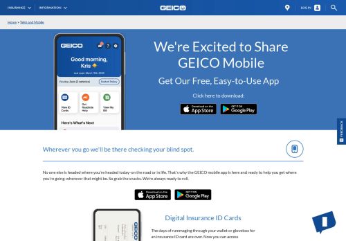 
                            3. GEICO's Mobile App ~ Free Insurance App | GEICO