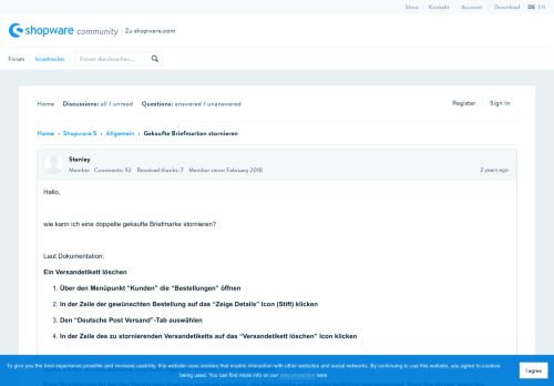 
                            8. Gekaufte Briefmarken stornieren - Shopware Community Forum