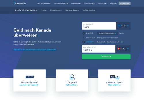 
                            10. Geld nach Kanada überweisen - TransferWise