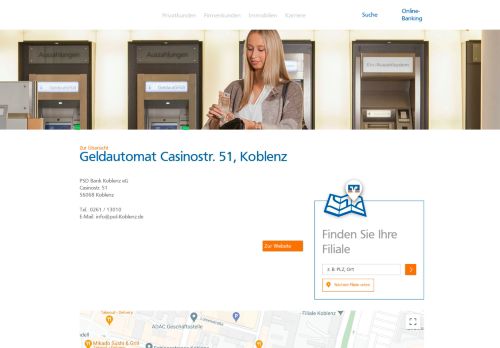 
                            9. Geldautomat PSD Bank Koblenz eG,Casinostr. 51 - Volksbank ...