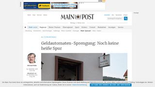 
                            12. Geldautomaten-Sprengung: Noch keine heiße Spur - Main-Post