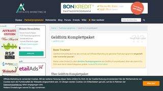 
                            2. Geldfritz Komplettpaket Partnerprogramm - Affiliate-Marketing.de