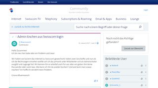 
                            11. Gelöst: Admin löschen aus Swisscom login | Swisscom Community