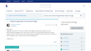 
                            3. Gelöst: aktivierungscode im swisscom login | Swisscom Community