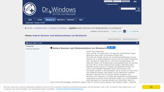
                            4. [gelöst] Anderer Benutzer nach Wiederaufsetzen von Windows10 - Dr ...