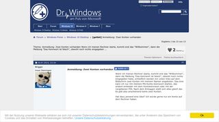 
                            2. [gelöst] Anmeldung: Zwei Konten vorhanden - Dr. Windows