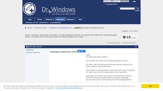 
                            1. [gelöst] Autologon funktioniert nicht - Dr. Windows