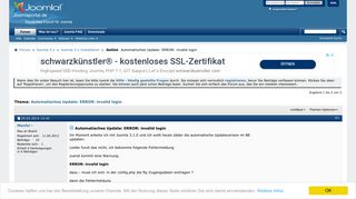 
                            4. Gelöst: Automatisches Update: ERROR: invalid login - Joomla CMS ...