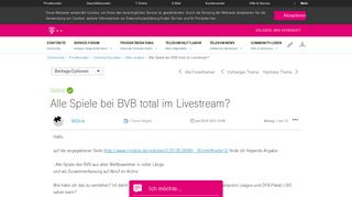 
                            3. Gelöst: Community | Alle Spiele bei BVB total im Livestream ...