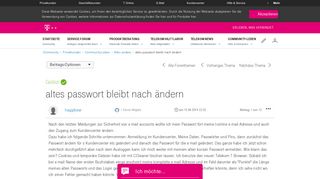 
                            2. Gelöst: Community | altes passwort bleibt nach ändern | Telekom hilft ...