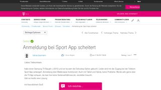 
                            9. Gelöst: Community | Anmeldung bei Sport App scheitert | Telekom hilft ...