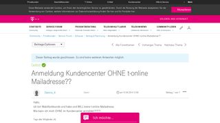 
                            6. Gelöst: Community | Anmeldung Kundencenter OHNE t-online ...