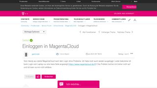 
                            8. Gelöst: Community | Einloggen in MagentaCloud | Telekom hilft ...