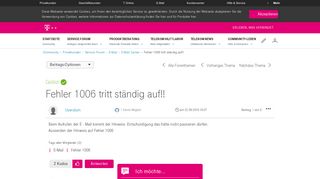 
                            10. Gelöst: Community | Fehler 1006 tritt ständig auf!! | Telekom hilft ...