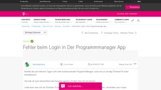 
                            9. Gelöst: Community | Fehler beim Login in Der Programmmanager App ...