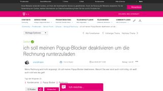 
                            10. Gelöst: Community | ich soll meinen Popup-Blocker deaktivieren um ...