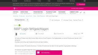 
                            2. Gelöst: Community | IMAP Login fehlgeschlagen | Telekom hilft ...