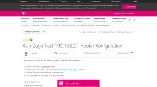 
                            3. Gelöst: Community | Kein Zugriff auf 192.168.2.1 Router-Konfiguration ...