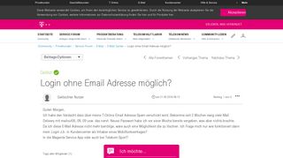 
                            9. Gelöst: Community | Login ohne Email Adresse möglich? | Telekom ...
