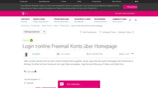 
                            6. Gelöst: Community | Login t-online Freemail Konto über Homepage ...
