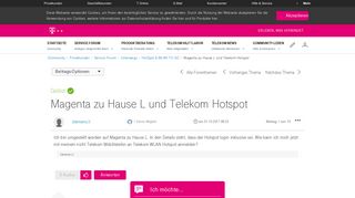 
                            3. Gelöst: Community | Magenta zu Hause L und Telekom Hotspot ...